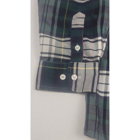 Vtg Tommy Hilfiger Button-Up Dress Shirt Men's Large Green Plaid Long‎ Sleeve - Picture 4 of 6